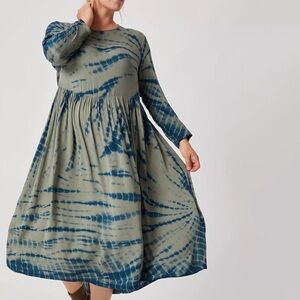 Anthropologie Dolan Blue Tie-Dye Maxi Dress